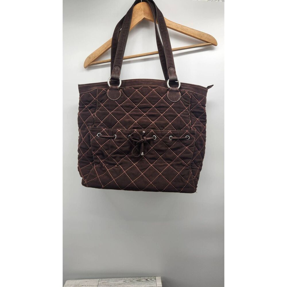 Vera Bradley Quilted Tote Brown & Pink